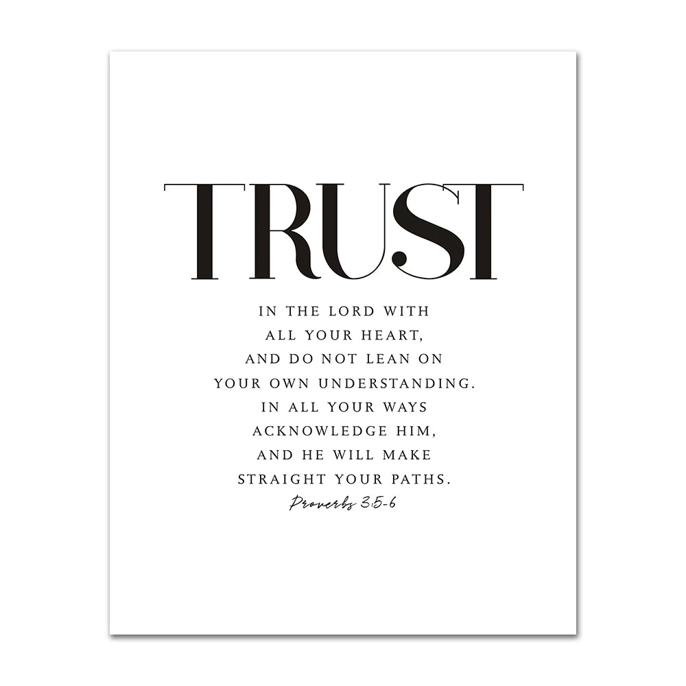 Christian Bible Verse Canvas Wall Art - Grace Joy Peace Hope Trust Faith Print