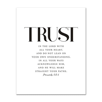 Christian Bible Verse Canvas Wall Art - Grace Joy Peace Hope Trust Faith Print