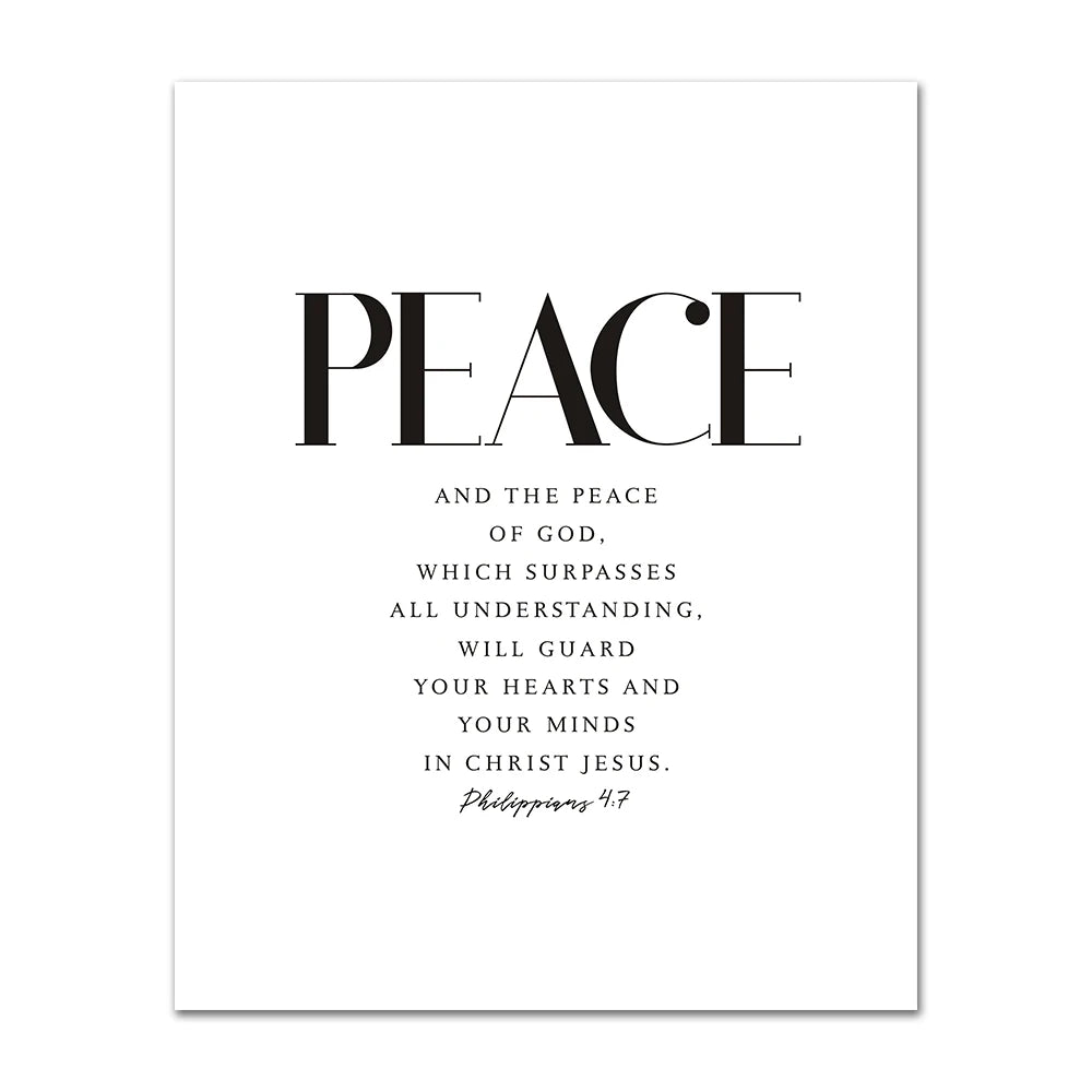 Christian Bible Verse Canvas Wall Art - Grace Joy Peace Hope Trust Faith Print