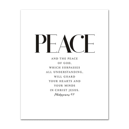 Christian Bible Verse Canvas Wall Art - Grace Joy Peace Hope Trust Faith Print