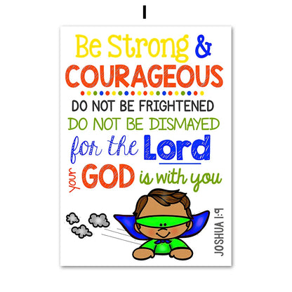 Kids Christian Bible Verse Canvas Wall Art