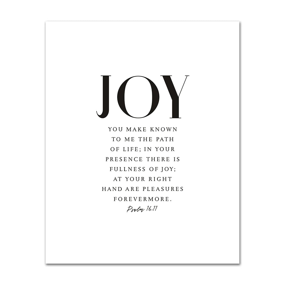 Christian Bible Verse Canvas Wall Art - Grace Joy Peace Hope Trust Faith Print