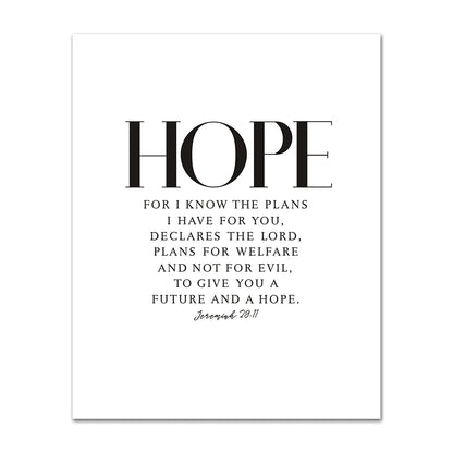 Christian Bible Verse Canvas Wall Art - Grace Joy Peace Hope Trust Faith Print
