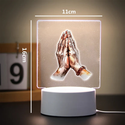 Christian 3D Night Light - USB Atmosphere Table Lamp for Home & Room Decor