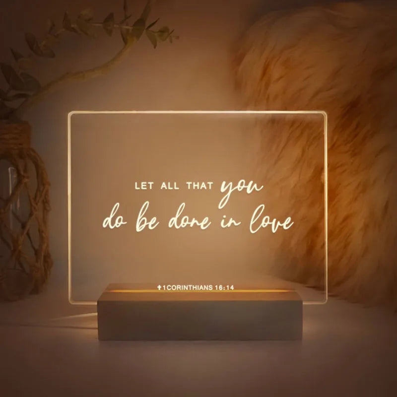 Customizable Bible Verse LED Lamp
