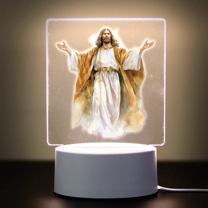 Christian 3D Night Light - USB Atmosphere Table Lamp for Home & Room Decor