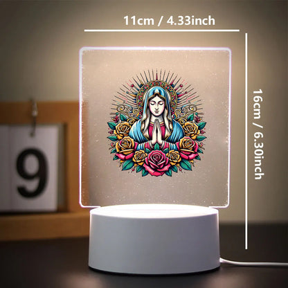 Christian 3D Night Light - USB Atmosphere Table Lamp for Home & Room Decor