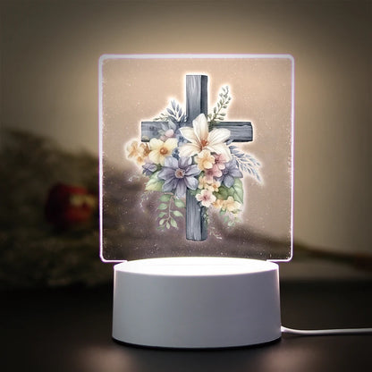 Christian 3D Night Light - USB Atmosphere Table Lamp for Home & Room Decor