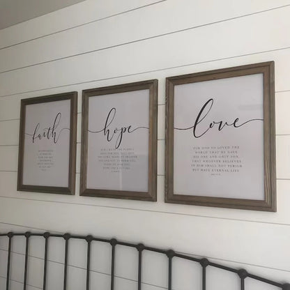 Christian Bible Verse Wall Art Prints – Faith Hope Love Decor Set